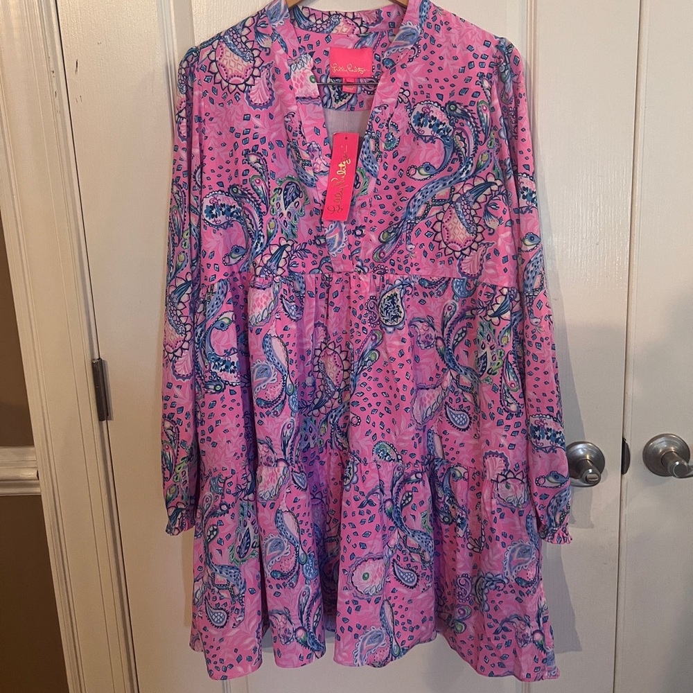 Lilly Pulitzer Winona Dress Plumeria Pink Strut Your Stuff see description - Picture 2 of 6